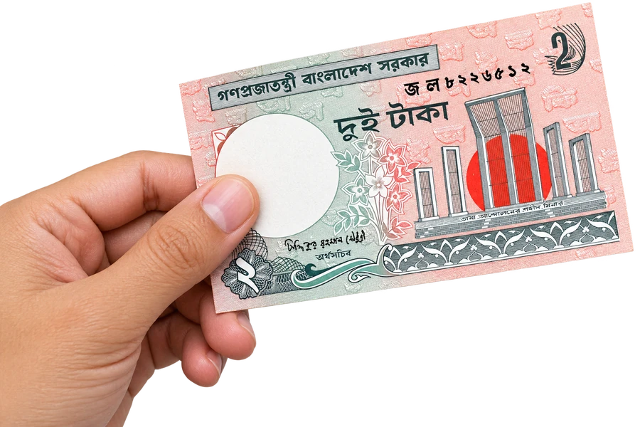 Bangladeshi 2 Taka Note in Hand